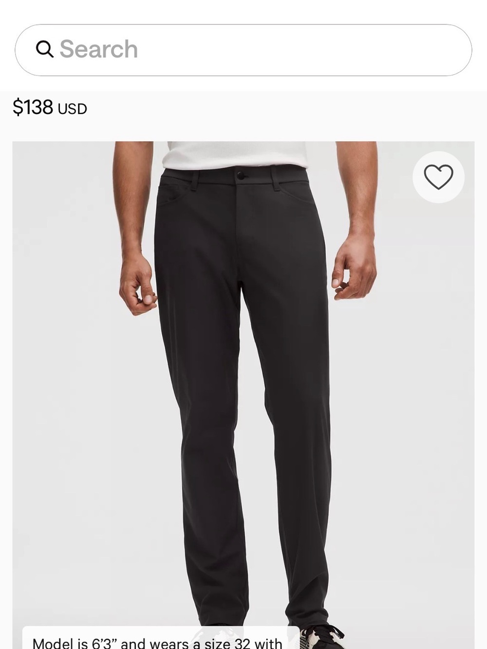 Men's Lululemon ABC classic fit 5 pocket pant